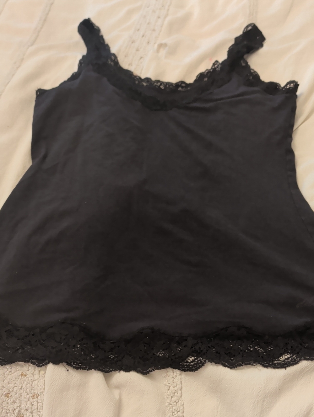 Dkny Black Lace-Trim Camisole Tank